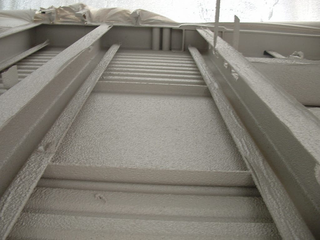 Train floor after application